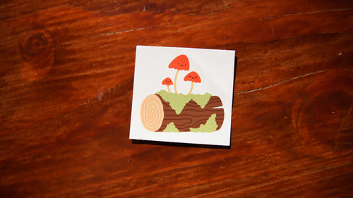 Mushroom Log Sticker