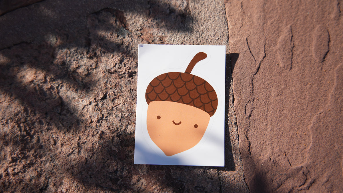 Smiling Acorn Sticker