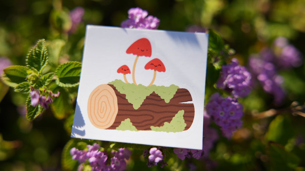Mushroom Log Sticker